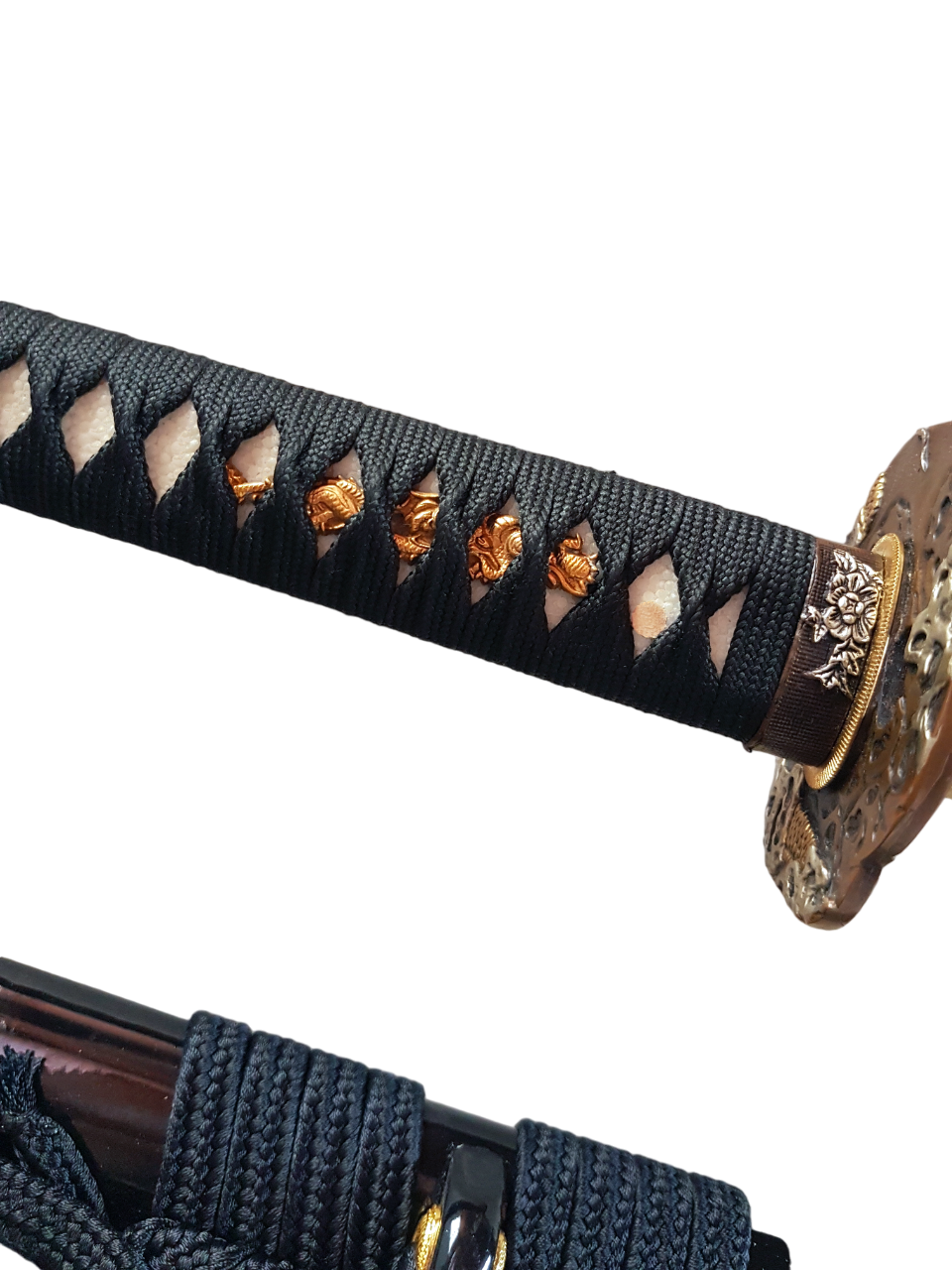 Katana Kusanagi with Gold and Silver Tsuba – Damascus 2048