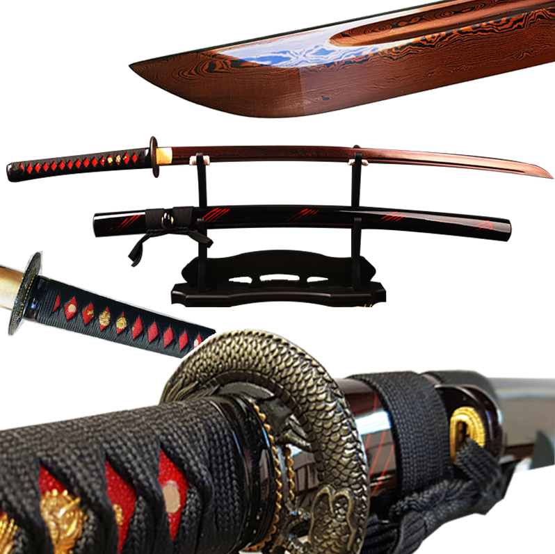 Katana Dragon Ryujin – 2048 Damascus Red Blade